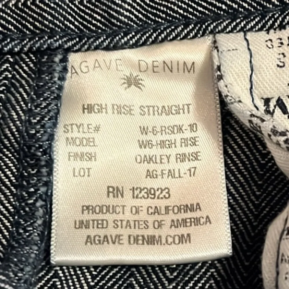 Agave Denim W6 High Rise Straight Button Fly Oakley Rinse Size 27 - Picture 15 of 16